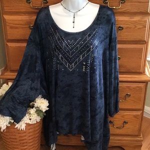 Shark Bite One World Blue Tunic NWT